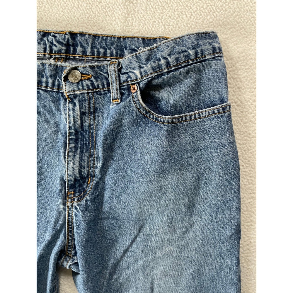 Polo Jeans Co. Mens 8 Relaxed Jean Blue Denim Distressed Faded Medium Wash Holes - Picture 11 of 16